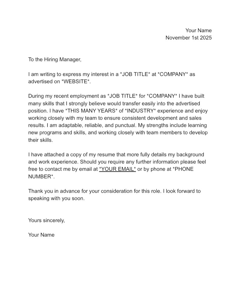 How to write a cover letter