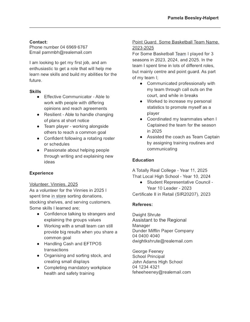 How to Write a Resume for Your First Job